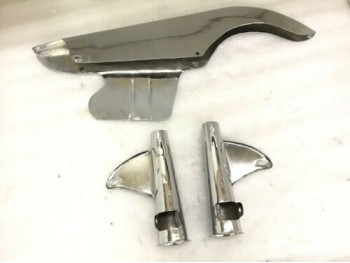 BSA A7 A10 GOLD STAR CHROMED NEW CHAIN COVER + FORK SET Fit For