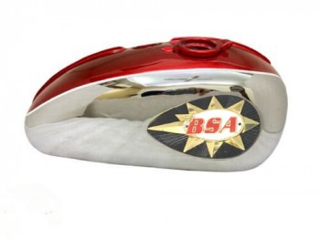 BSA A65 2 Gallon Cherry Chrome Fuel Tank with Badges 1968-69 Us |Fit For