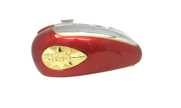 FIT FOR BSA A75 MARK 2 CHERRY PAINTED CHROMED FUEL PETROL TANK BADGES