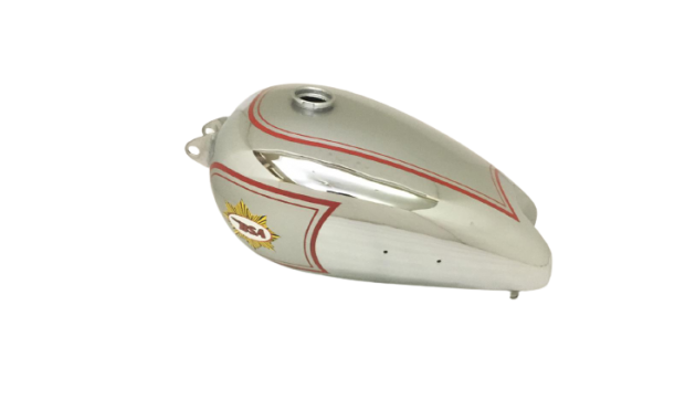 BSA B31 SILVER PAINTED CHROMED WITH RED LINING TANK |Fit For