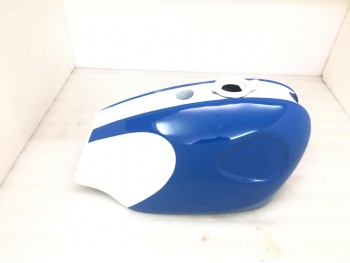 BSA B25 B44 Starfire Blue & White Painted Aluminum Petrol Tank+ Cap (Fits For)