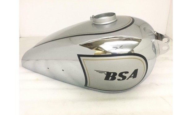 BSA M20 CHROME & SILVER WITH GOLD PINSTRIPES PAINTED TANK |FIT FOR