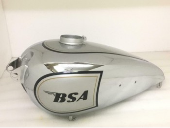 BSA M20 CHROME & SILVER WITH GOLD PINSTRIPES PAINTED TANK |FIT FOR