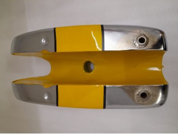 BSA B25 B50 TR25 1971-73 D355 YELLOW & CHROME PAINTED STEEL PETROL TANK|Fit For