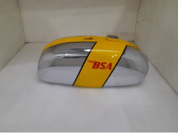 BSA B25 B50 TR25 1971-73 D355 YELLOW & CHROME PAINTED STEEL PETROL TANK|Fit For