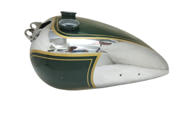 FIT FOR BSA C10 C11 GREEN PAINTED CHROMED GAS FUEL PETROL TANK WITH CAP