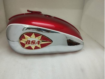 Fit For BSA A65 2 Gallon Cherry Painted Steel Fuel Petrol Tank + Side Panels
