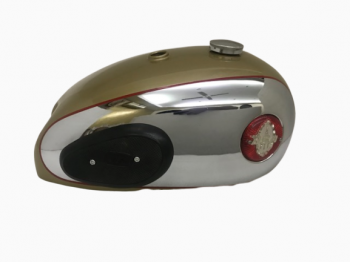 BSA A7 A10 GOLDEN PAINTED CHROMED FUEL TANK WITH FREE CAP,(NO BADGES) & KNEE PADS |Fit For