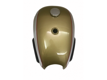 BSA A7 A10 GOLDEN PAINTED CHROMED FUEL TANK WITH FREE CAP,(NO BADGES) & KNEE PADS |Fit For