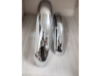 FIT FOR BSA A50 A65 FRONT AND REAR MUDGUARD CHROME SET +COMPLETE STAY KIT 1967-70