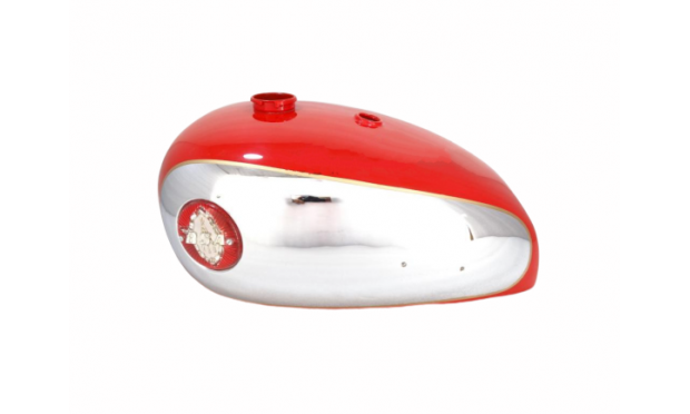 BSA A7 A10 RED PAINTED CHROMED PETROL/FUEL TANK WITH (NO BADGES) |Fit For