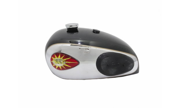 BSA A7 A10 SUPER ROCKET BLACK FUEL TANK CHROMED WITH BADGES + CAP & KNEE PAD|Fit For