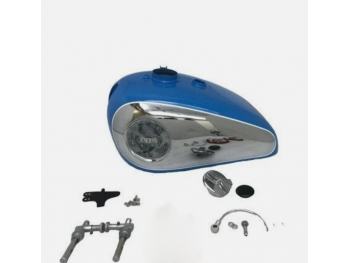 Fit For BSA Gold star Painted Blue & Chrome Tank +Cap+Tap+Breather Pipe