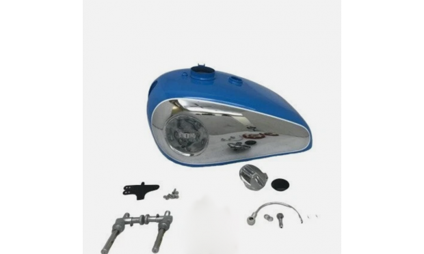 Fit For BSA Gold star Painted Blue & Chrome Tank +Cap+Tap+Breather Pipe