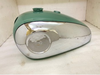 BSA A7 A10 GREEN PAINTED CHROME FUEL TANK +FUELCAP- |Fit For