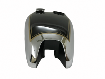 BSA B31 BLACK PAINTED CHROME GAS FUEL TANK WITH SPEEDOMETER CAVITY |Fit For