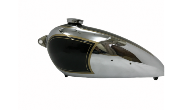 BSA B31 BLACK PAINTED CHROME GAS FUEL TANK WITH SPEEDOMETER CAVITY |Fit For
