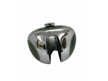 BSA B31 GREEN PAINTED CHROMED FUEL TANK WITH FUEL CAP+TAP+KNEE PADS |Fit For