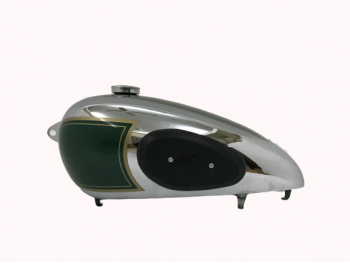 BSA B31 GREEN PAINTED CHROMED FUEL TANK WITH FUEL CAP+TAP+KNEE PADS |Fit For