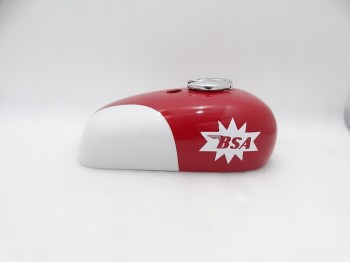 BSA SPITFIRE HORNET 2 GALLON RED & WHITE PAINTED FUEL TANK|Fit For