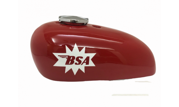 BSA A65 SPITFIRE HORNET 2GALLON RED PAINTED STEEL PETROL TANK WITH CAP|Fit For