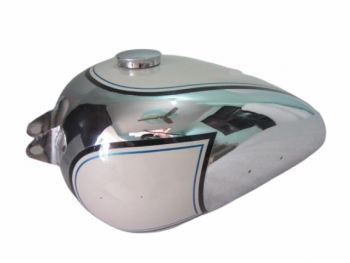 BSA A7 PLUNGER MODEL CHROME AND WHITE CREAM PAINTED FUEL TANK WITH CAP|Fit For