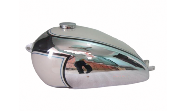 BSA A7 PLUNGER MODEL CHROME AND WHITE CREAM PAINTED FUEL TANK WITH CAP|Fit For