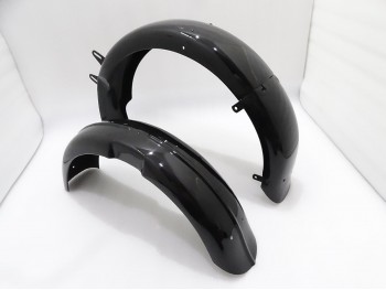 BSA M20 FRONT AND REAR BLACK PAINTED MUDGUARD SET WITH COMPLETE STAY KIT|Fit For