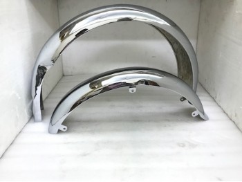 BSA A7 A10 SUPERROCKET, GOLDSTAR FRONT & REAR CHROME MUDGUARD SET + STAYS |Fit For