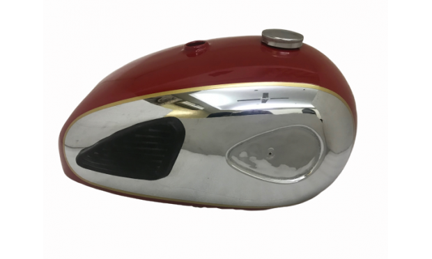 BSA A7 A10 SUPER ROCKET RED CHROME PETROL TANK+KNEE PAD+CAP |Fit For