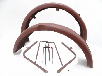 BSA C10 C11 FRONT AND REAR MUDGUARD SET RAW STEEL WITH STAYS |Fit For