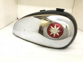 BSA A7 A10 BLACK PAINTED CHROME FUEL TANK + BADGES |Fit For
