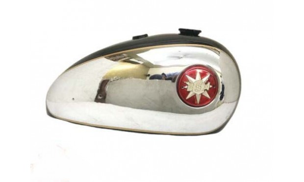 BSA A7 A10 BLACK PAINTED CHROME FUEL TANK + BADGES |Fit For