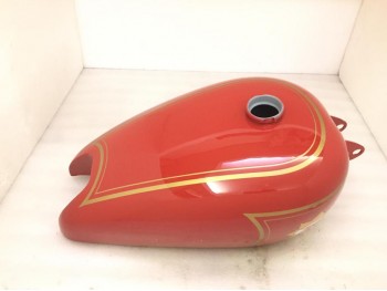 BSA B31 Red Painted Steel Fuel Petrol Tank With Brass Cap & Tap-(Fits For)