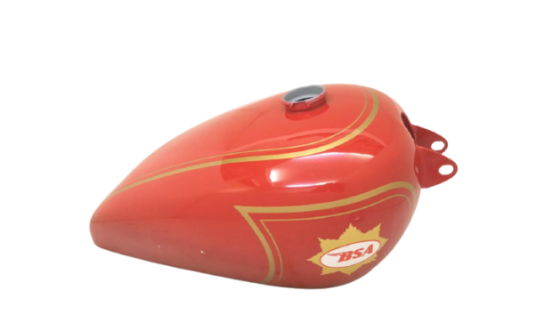 BSA B31 Red Painted Aluminum Fuel Petrol Tank With Brass Cap & Tap |Fit For