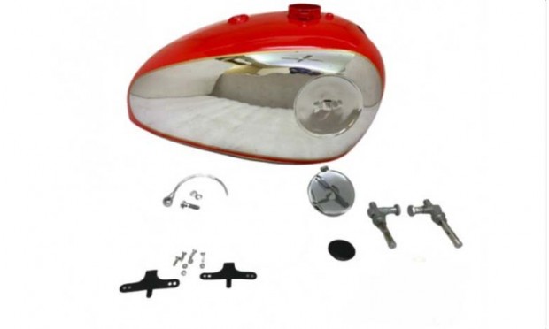 BSA GOLDSTAR CHROME & RED TANK 4 GAL+ CAP TAP Breather Pipe Fit For