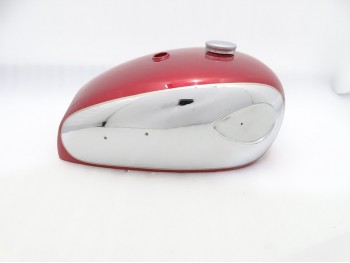 BSA A7 A10 SUPER ROCKET CHERRY PAINTED CHROME FUEL TANK WITH CAP |Fit For