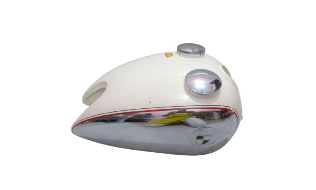 Puch 250 Tf 1952 250Cc Chrome & Cream Painted Petrol Fuel Gas Tank +Cap|Fit For